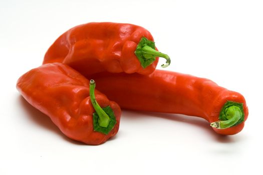 Red hot pepper on white background