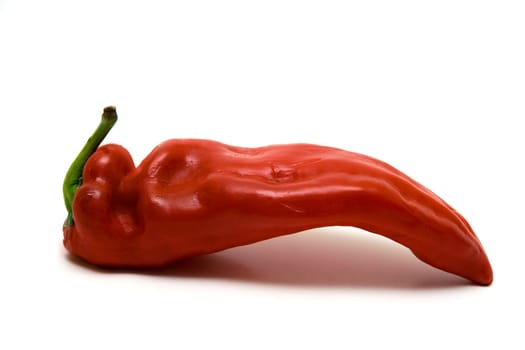 Red hot pepper on white background