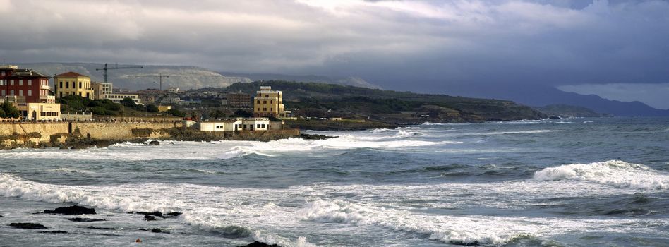  	 Overview of Alghero before a storm 