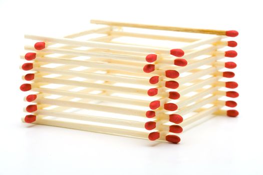 Wooden Safety matches on white background