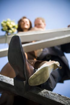 wedding session - closeup on shoes, faces are blurred