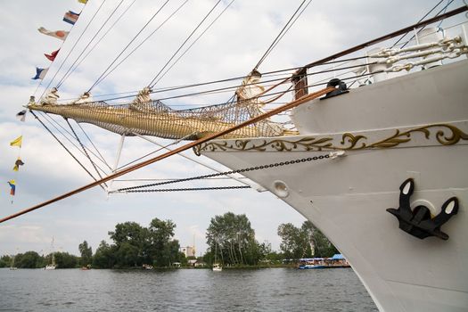 front of sailing ship - photo taken in Szczecin during Tall Ships' Races 2007