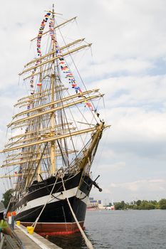 front of one of the biggest sailing ships - photo taken in Szczecin during Tall Ships' Races 2007