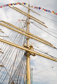 rigging of big sailing ship - photo taken in Szczecin during Tall Ships' Races 2007