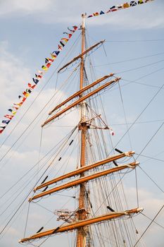 rigging of big sailing ship - photo taken in Szczecin during Tall Ships' Races 2007