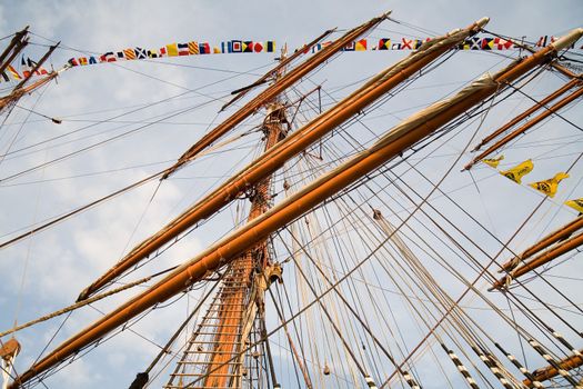 rigging of big sailing ship - photo taken in Szczecin during Tall Ships' Races 2007