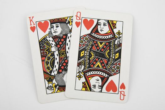 king and queen - playing cards on light background