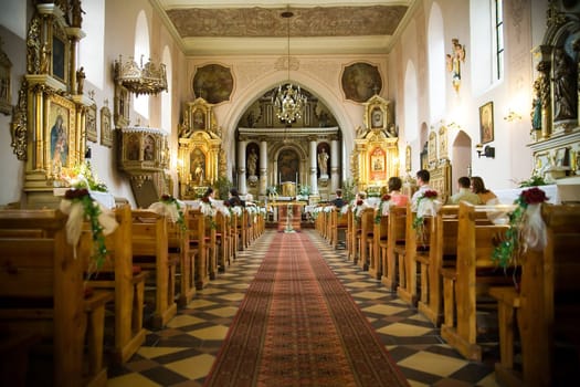 before the wedding ceremony - inside church