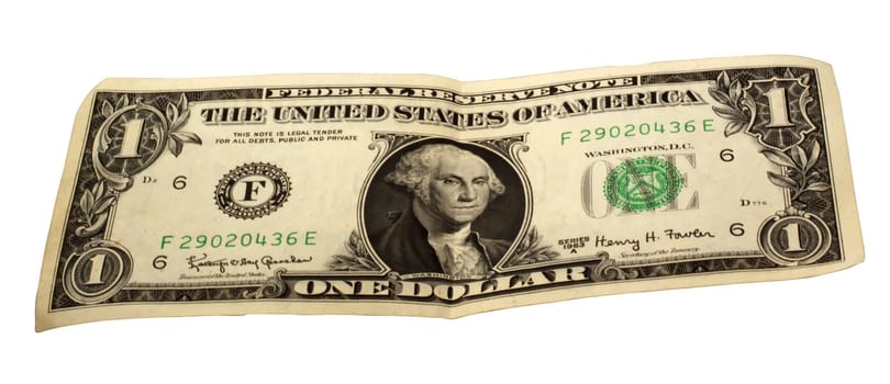 Dollar banknote with clipping path