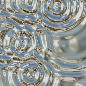 a very large rendered illustration of ripples in molten silver or chrome texture