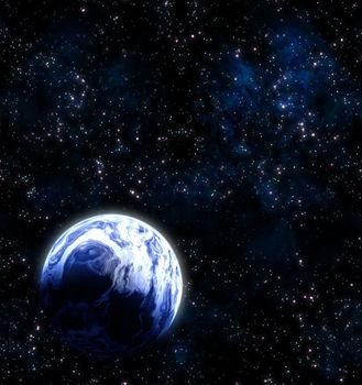 great image of a blue earth like planet in space