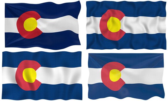 Great Image on white of four Flags of Colorado