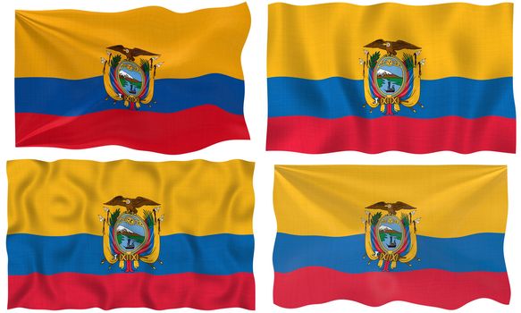 Great Image on white of four Flags of  Ecuador