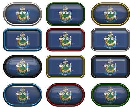 twelve Great buttons of the Flag of maine