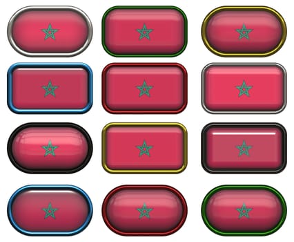 twelve Great buttons of the Flag of Morocco