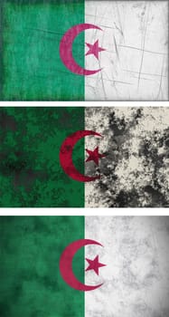 Great Image three grunge flags of algeria