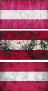 Great Image three grunge flags of Austria