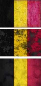 Great Image three grunge flags of Belgium