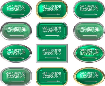 twelve Great buttons of the Flag of Saudia Arabia