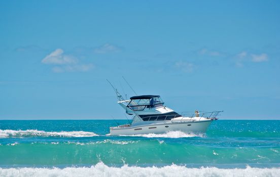 cruising along in a boat during summer