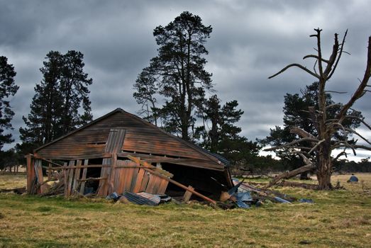 old building on his farm is falling down