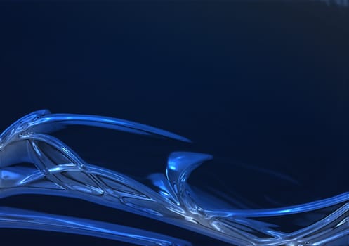 nice background image of lined colour and swirls in blue liquid chrome