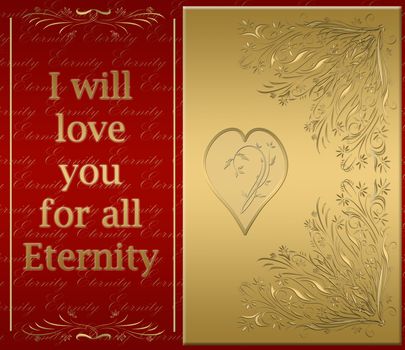 beautiful golden card of love for all eternity