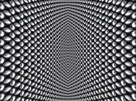 a large image of silver or chrome chain link mesh 
