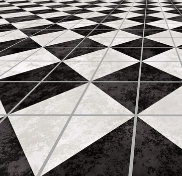 large image of checkered marble floor going off into the distance