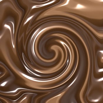 delicious swirling melted dark and milk chocolate