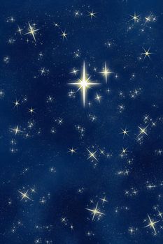 big bright and beautiful wishing or christmas star amongst the night sky 