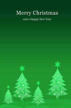 Green christmas tree with night background