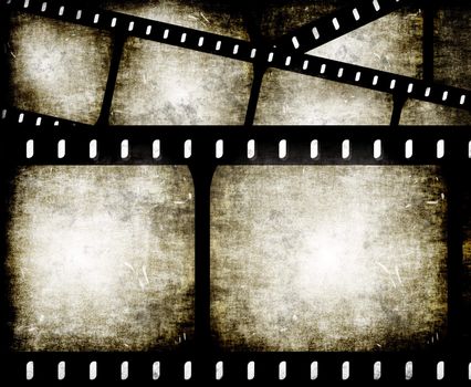 abstract composition of movie frames or film strip