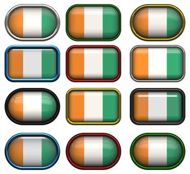 twelve buttons of the  Flag of Cote d'Ivoire Ivory Coast