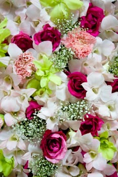 Flower decorative wall  in wedding ceremony