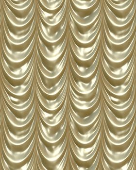 luxurious golden curtains draping down like in a theatre