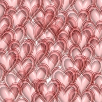 lots of pink overlapping hearts as a valentines day background