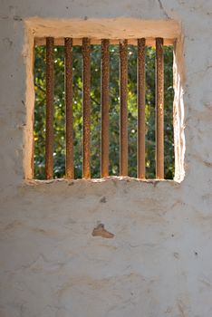 prison bars in the window