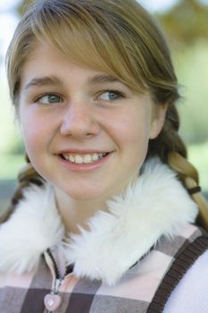 Portrait of a Cute Tween Girl Outdoors