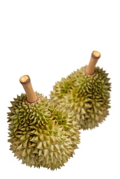 Group of Durians on white background