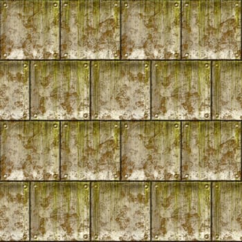 a large image of old metal plate with marks and slime