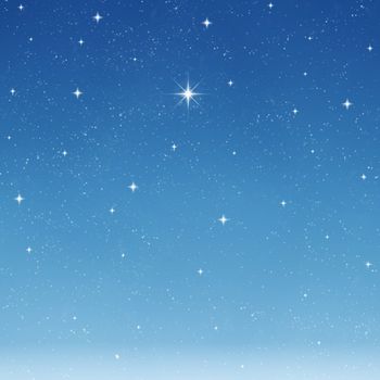 a single bright wishing star stands out from all the rest