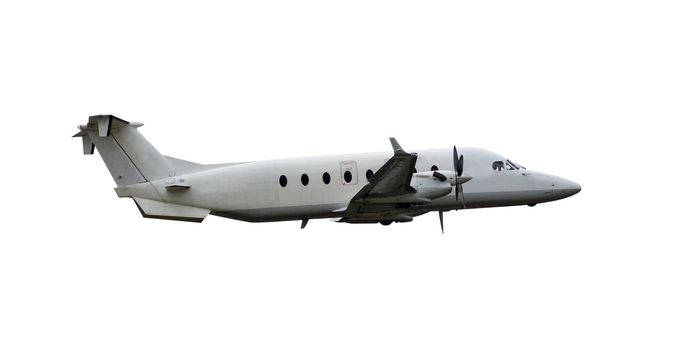passenger airplane in a business transportation image isolated over a withe background