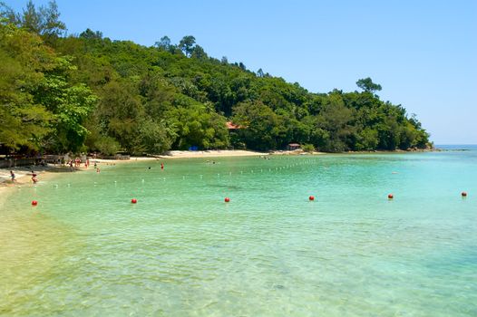 Beautiful beach with crystal clear blue waters