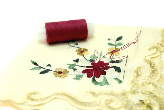 Handkerchief Sewing with Threads and Needle