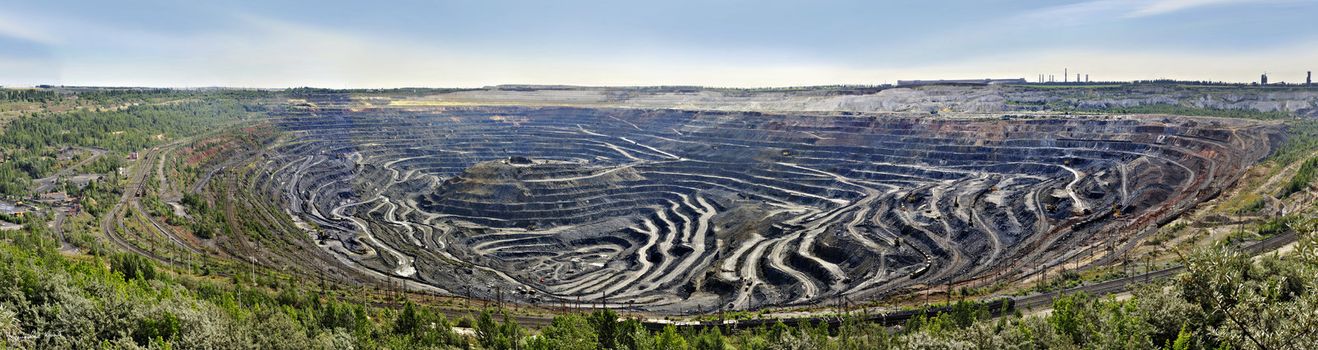 Panorama of ore mining and processing enterprise (Russia). The bigest re mining and processing enterprise in Europe.