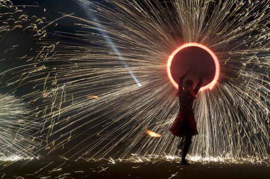 Fire show in China