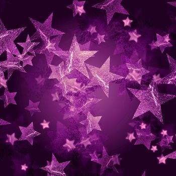 violet stars over dark violet background with feather center