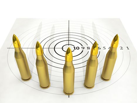 Ammunition white round target for shooting range