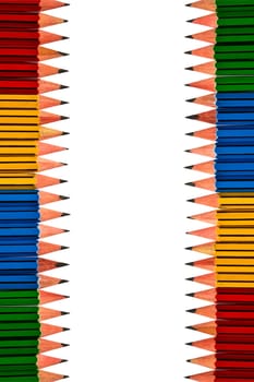 Pencils Red Yellow Blue and Green on White Background